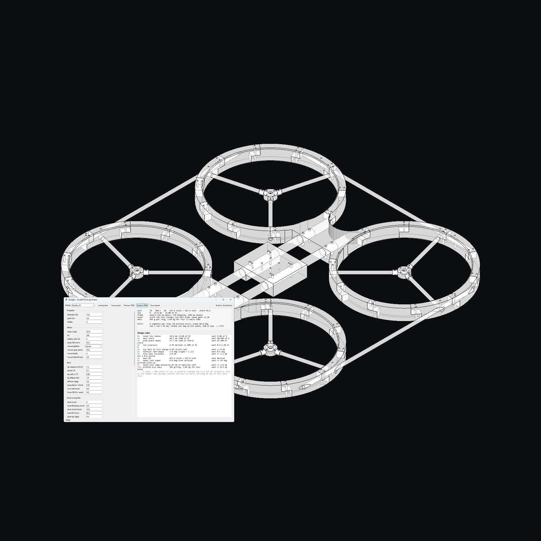 The 13 inch ducted quad